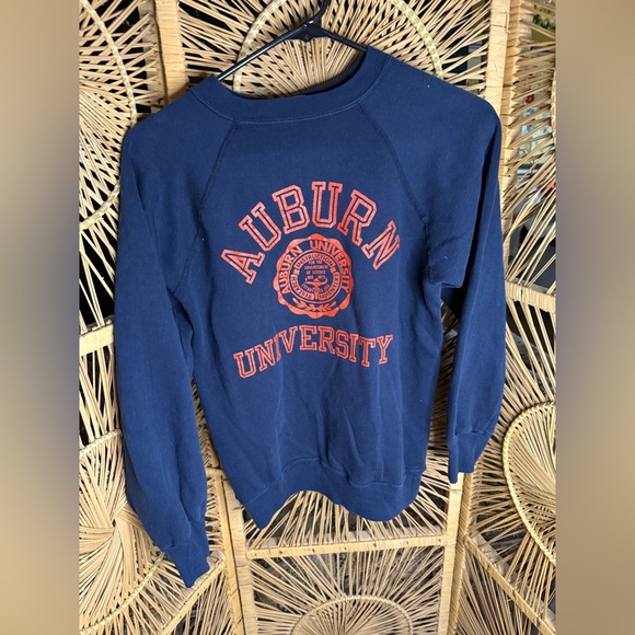 Vintage Champion Auburn University Crewneck Sweatshirt 🐅 Navy & Orange - Picture 1 of 4
